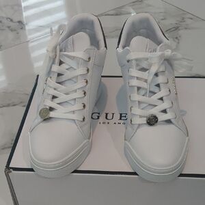 GUESS Women's White Lace-Up Sneakers